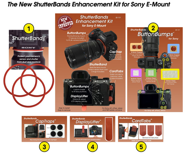 New and Improved ShutterBands Enhancement Kit for Sony E-Mount  (SB-101)
