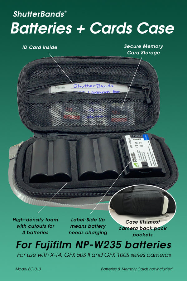 Batteries + Cards Case for FujiFilm NP-W235 batteries (BC-013)