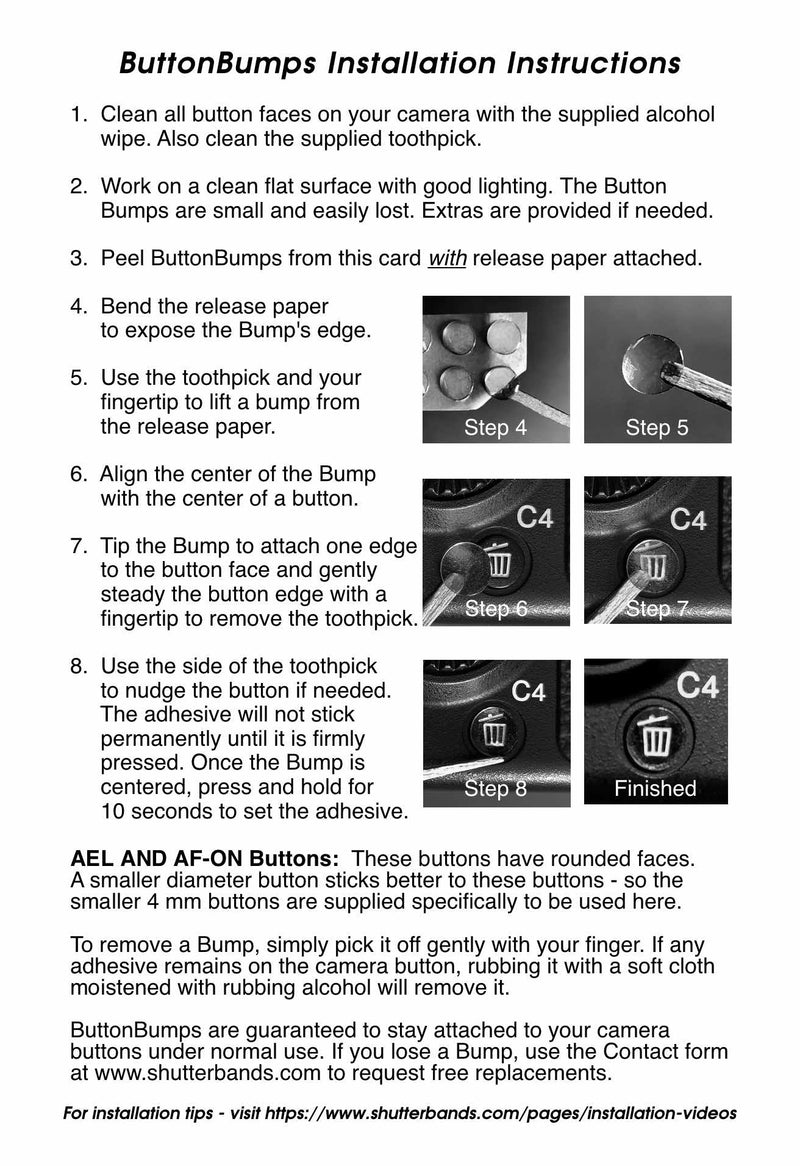 ShutterBands ButtonBumps for Sony E-Mount (BB-101)