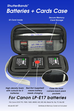 Batteries + Cards Case for Canon LP-E17 batteries (BC-007)