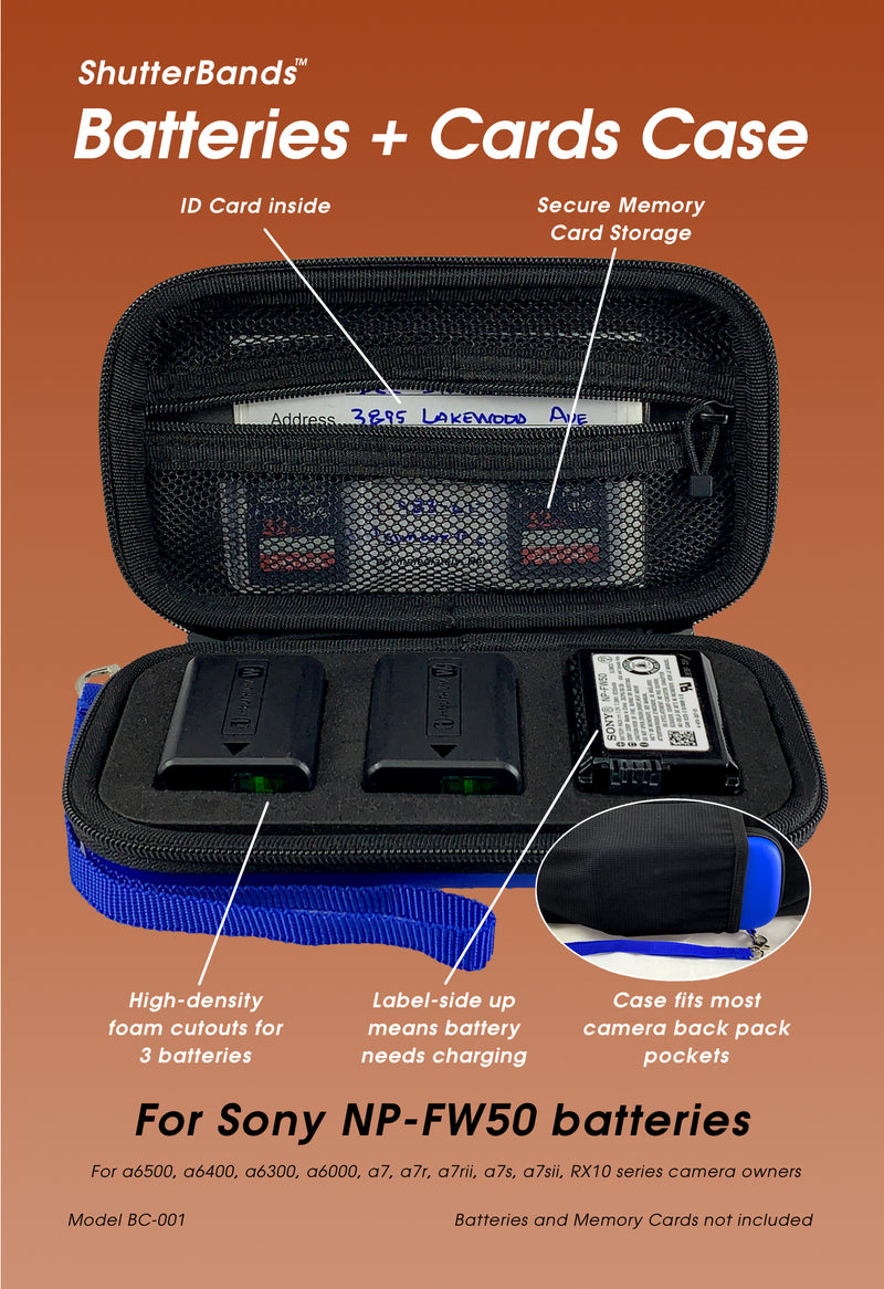 Batteries + Cards Case for Sony NP-FW50 (BC-001)