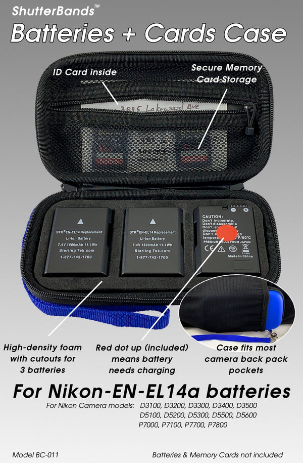 Batteries + Cards for Nikon EN-EL14a batteries
