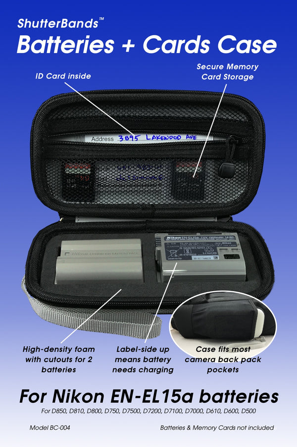 Batteries + Cards Case for Nikon EN-EL15a batteries (BC-004)